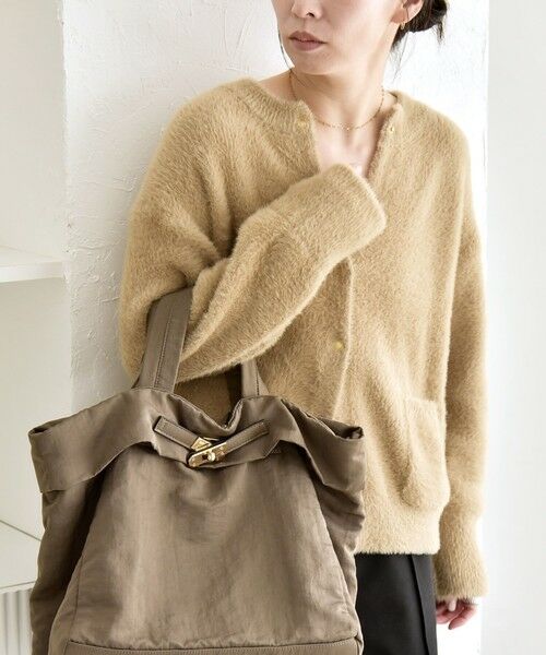 SHIPS / シップス カーディガン・ボレロ | quaranciel:〈手洗い可能〉ファーライク クルーネック スナップ ニット カーディガン | 詳細4