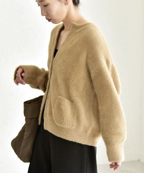 SHIPS / シップス カーディガン・ボレロ | quaranciel:〈手洗い可能〉ファーライク クルーネック スナップ ニット カーディガン | 詳細8