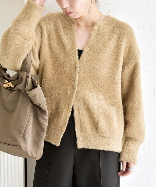 SHIPS / シップス カーディガン・ボレロ | quaranciel:〈手洗い可能〉ファーライク クルーネック スナップ ニット カーディガン | 詳細9