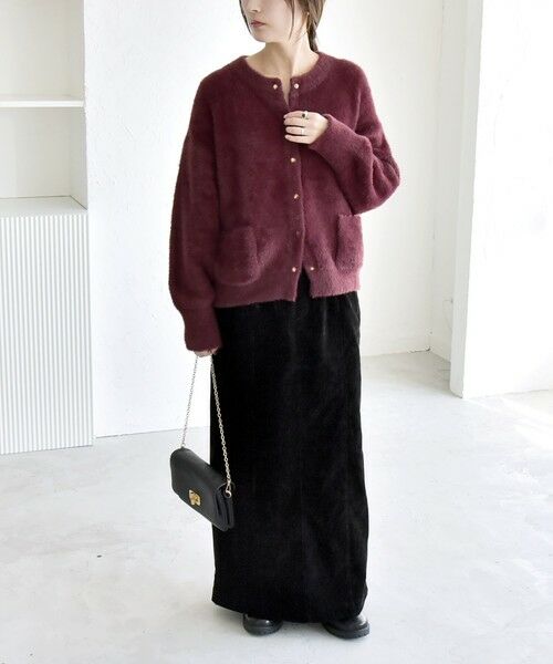 SHIPS / シップス カーディガン・ボレロ | quaranciel:〈手洗い可能〉ファーライク クルーネック スナップ ニット カーディガン | 詳細24