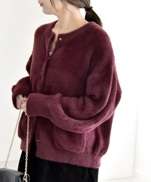 SHIPS / シップス カーディガン・ボレロ | quaranciel:〈手洗い可能〉ファーライク クルーネック スナップ ニット カーディガン | 詳細28