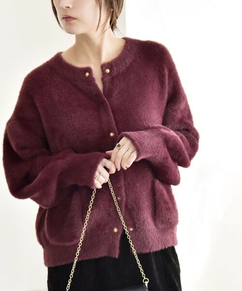 SHIPS / シップス カーディガン・ボレロ | quaranciel:〈手洗い可能〉ファーライク クルーネック スナップ ニット カーディガン | 詳細29