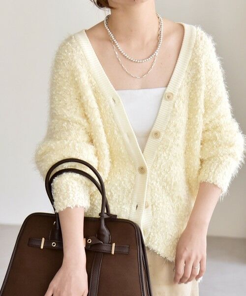 SHIPS / シップス カーディガン・ボレロ | quaranciel:〈手洗い可能〉ネップツイード Vネック ニット カーディガン | 詳細10