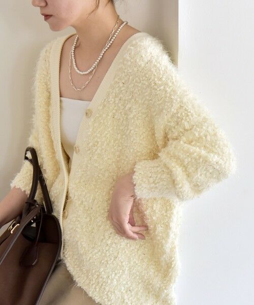 SHIPS / シップス カーディガン・ボレロ | quaranciel:〈手洗い可能〉ネップツイード Vネック ニット カーディガン | 詳細3