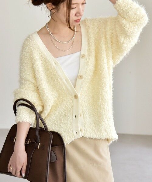 SHIPS / シップス カーディガン・ボレロ | quaranciel:〈手洗い可能〉ネップツイード Vネック ニット カーディガン | 詳細4