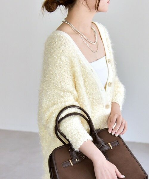 SHIPS / シップス カーディガン・ボレロ | quaranciel:〈手洗い可能〉ネップツイード Vネック ニット カーディガン | 詳細6