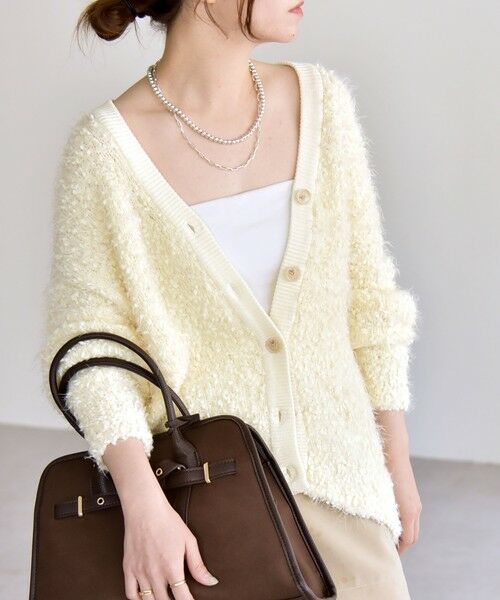 SHIPS / シップス カーディガン・ボレロ | quaranciel:〈手洗い可能〉ネップツイード Vネック ニット カーディガン | 詳細9