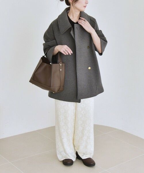 SHIPS / シップス ステンカラーコート | 《追加予約》quaranciel:〈手洗い可能〉ダンボール ステンカラー ジャケット コート25AW | 詳細1