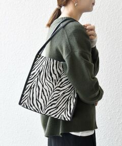 SHIPS / シップス トートバッグ | SHIPS any: レオパード ゼブラ スクエア トート バッグ