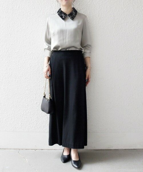 SHIPS / シップス シャツ・ブラウス | 《一部追加予約》SHIPS any:〈洗濯機可能〉サテン レースカラー ブラウス | 詳細1