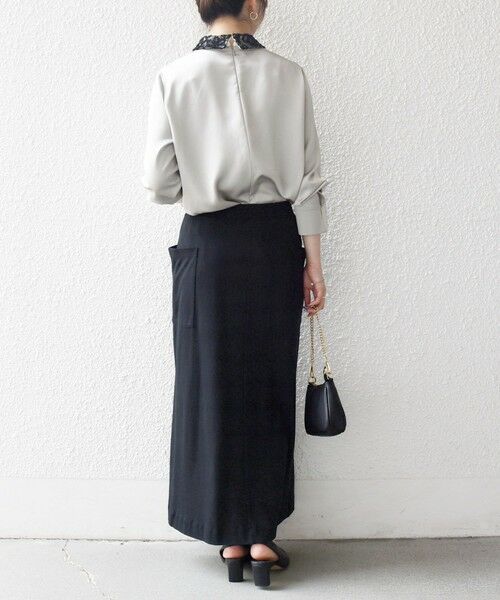 SHIPS / シップス シャツ・ブラウス | 《一部追加予約》SHIPS any:〈洗濯機可能〉サテン レースカラー ブラウス | 詳細2