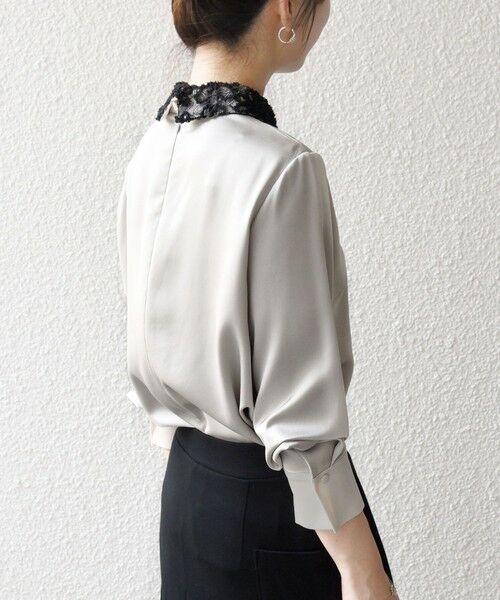 SHIPS / シップス シャツ・ブラウス | 《一部追加予約》SHIPS any:〈洗濯機可能〉サテン レースカラー ブラウス | 詳細5