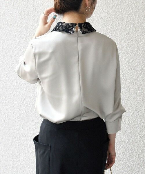SHIPS / シップス シャツ・ブラウス | 《一部追加予約》SHIPS any:〈洗濯機可能〉サテン レースカラー ブラウス | 詳細6
