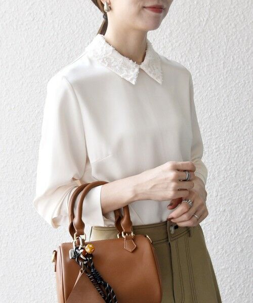 SHIPS / シップス シャツ・ブラウス | 《一部追加予約》SHIPS any:〈洗濯機可能〉サテン レースカラー ブラウス | 詳細19
