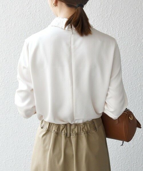 SHIPS / シップス シャツ・ブラウス | 《一部追加予約》SHIPS any:〈洗濯機可能〉サテン レースカラー ブラウス | 詳細21