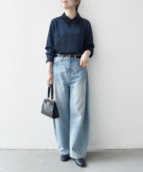 SHIPS / シップス シャツ・ブラウス | 《一部追加予約》SHIPS any:〈洗濯機可能〉サテン レースカラー ブラウス | 詳細27