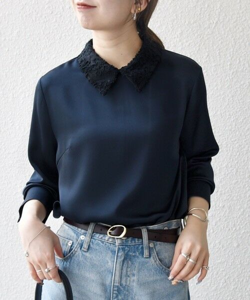 SHIPS / シップス シャツ・ブラウス | 《一部追加予約》SHIPS any:〈洗濯機可能〉サテン レースカラー ブラウス | 詳細29