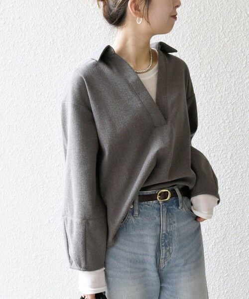 SHIPS / シップス シャツ・ブラウス | SHIPS any:〈手洗い可能〉ウォーム スキッパー ドロスト シャツ | 詳細12