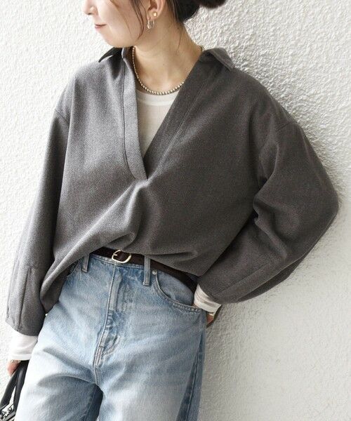 SHIPS / シップス シャツ・ブラウス | SHIPS any:〈手洗い可能〉ウォーム スキッパー ドロスト シャツ | 詳細14