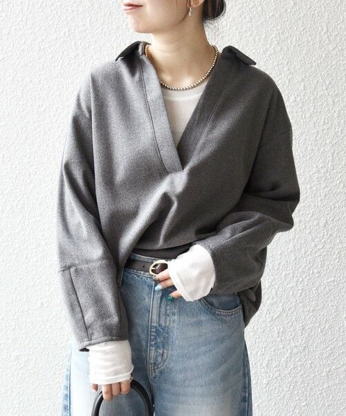 SHIPS / シップス シャツ・ブラウス | SHIPS any:〈手洗い可能〉ウォーム スキッパー ドロスト シャツ | 詳細10