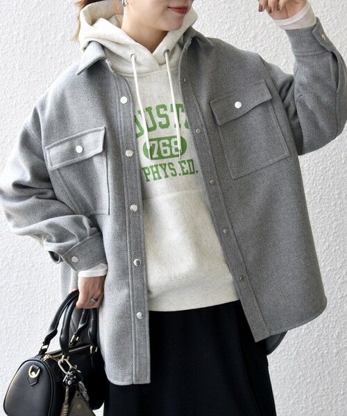 SHIPS / シップス テーラードジャケット | SHIPS any: メルトン オーバー シャツ ジャケット | 詳細7