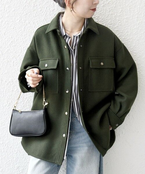 SHIPS / シップス テーラードジャケット | SHIPS any: メルトン オーバー シャツ ジャケット | 詳細16