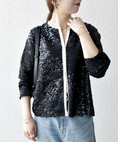 SHIPS / シップス シャツ・ブラウス | SHIPS any: スパンコール ジャカード バイカラー クルーネック シャツ カーディガン
