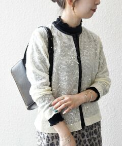 SHIPS / シップス シャツ・ブラウス | SHIPS any: スパンコール ジャカード バイカラー クルーネック シャツ カーディガン