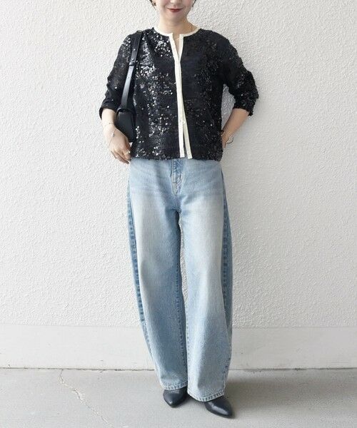 SHIPS / シップス シャツ・ブラウス | SHIPS any: スパンコール ジャカード バイカラー クルーネック シャツ カーディガン | 詳細1