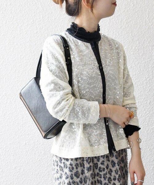 SHIPS / シップス シャツ・ブラウス | SHIPS any: スパンコール ジャカード バイカラー クルーネック シャツ カーディガン | 詳細17