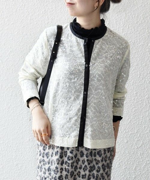 SHIPS / シップス シャツ・ブラウス | SHIPS any: スパンコール ジャカード バイカラー クルーネック シャツ カーディガン | 詳細16