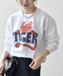 SHIPS / シップス スウェット | 《追加予約》The BOOK STORE:〈洗濯機可能〉タイガー プリント 裏起毛 スウェット