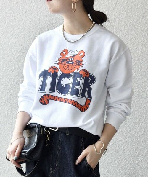 SHIPS / シップス スウェット | 《追加予約》The BOOK STORE:〈洗濯機可能〉タイガー プリント 裏起毛 スウェット | 詳細4