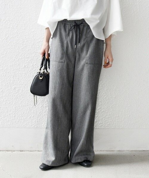 SHIPS / シップス その他パンツ | SHIPS any:〈手洗い可能〉ウォーム イージー ワイド ストレート パンツ(ダークグレー)