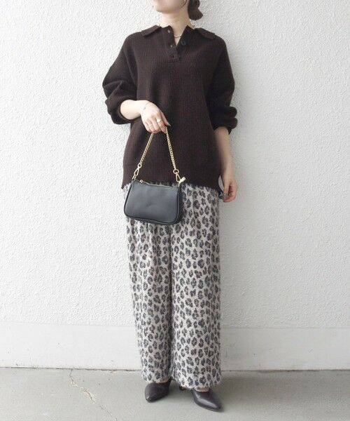 SHIPS / シップス その他パンツ | SHIPS any:〈手洗い可能〉レオパード ジャカード ワイド イージー パンツ | 詳細1