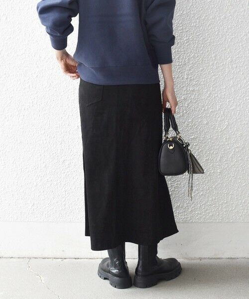 SHIPS / シップス ロング・マキシ丈スカート | 《一部追加予約》SHIPS any: ポリエステル スエード フロント ボタン Aライン スカート | 詳細5