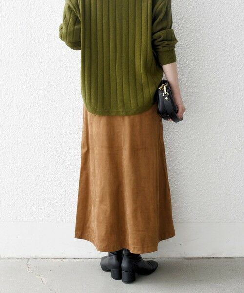 SHIPS / シップス ロング・マキシ丈スカート | 《一部追加予約》SHIPS any: ポリエステル スエード フロント ボタン Aライン スカート | 詳細13