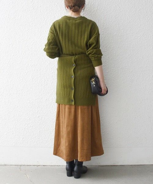 SHIPS / シップス ロング・マキシ丈スカート | 《一部追加予約》SHIPS any: ポリエステル スエード フロント ボタン Aライン スカート | 詳細10