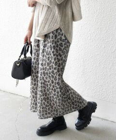 SHIPS / シップス ロング・マキシ丈スカート | 《一部追加予約》SHIPS any:〈手洗い可能〉レオパード ジャカード Iライン イージー スカート