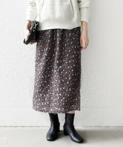 SHIPS / シップス ロング・マキシ丈スカート | 《追加予約》SHIPS any:〈手洗い可能〉レオパード ジャカード Iライン イージー スカート