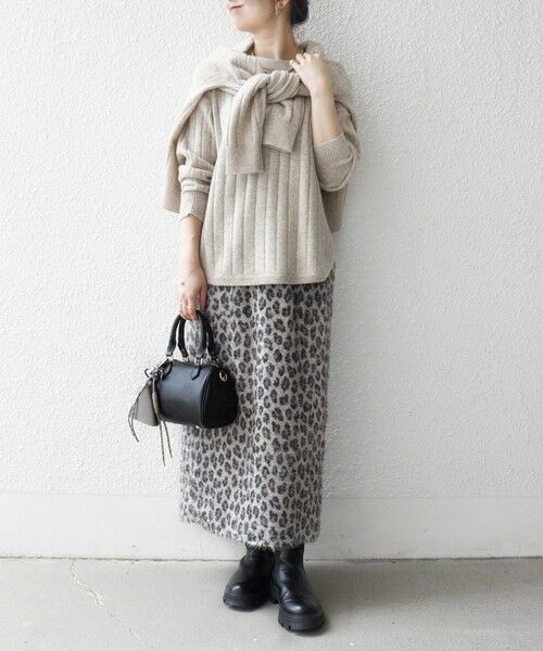SHIPS / シップス ロング・マキシ丈スカート | 《一部追加予約》SHIPS any:〈手洗い可能〉レオパード ジャカード Iライン イージー スカート | 詳細1