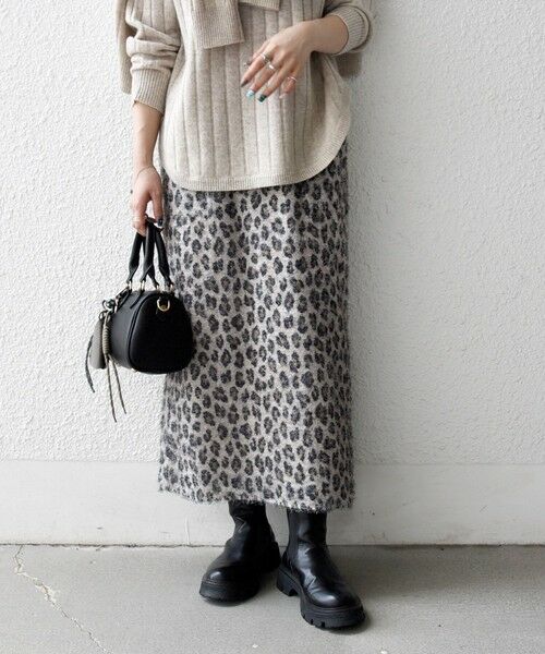 SHIPS / シップス ロング・マキシ丈スカート | 《一部追加予約》SHIPS any:〈手洗い可能〉レオパード ジャカード Iライン イージー スカート | 詳細4