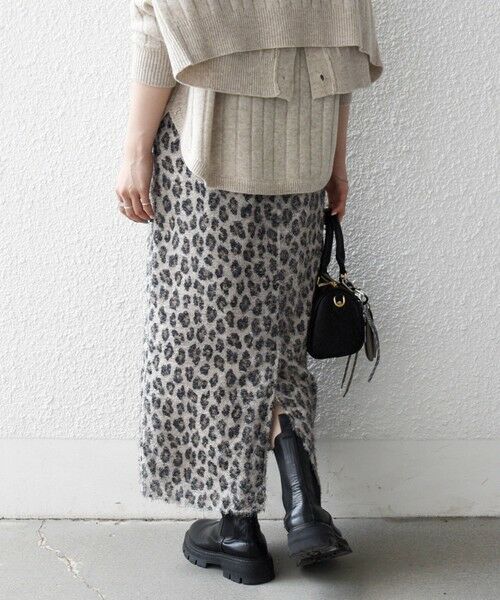 SHIPS / シップス ロング・マキシ丈スカート | 《一部追加予約》SHIPS any:〈手洗い可能〉レオパード ジャカード Iライン イージー スカート | 詳細6