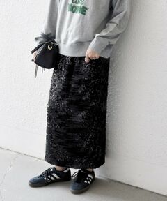 SHIPS / シップス ロング・マキシ丈スカート | SHIPS any: スパンコール ジャカード Iライン イージー スカート