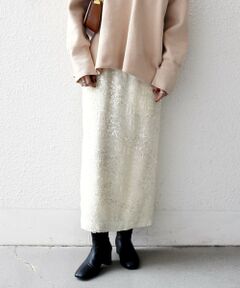 SHIPS / シップス ロング・マキシ丈スカート | SHIPS any: スパンコール ジャカード Iライン イージー スカート