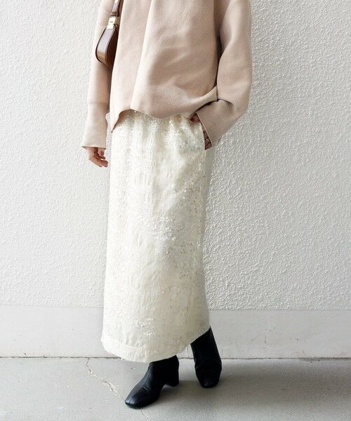 SHIPS / シップス ロング・マキシ丈スカート | SHIPS any: スパンコール ジャカード Iライン イージー スカート | 詳細14
