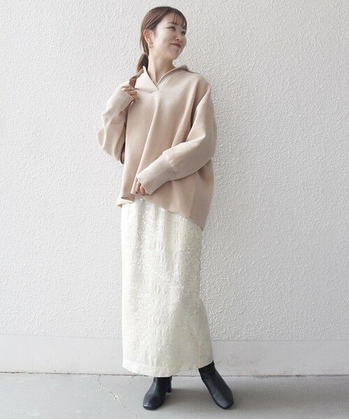 SHIPS / シップス ロング・マキシ丈スカート | SHIPS any: スパンコール ジャカード Iライン イージー スカート | 詳細9