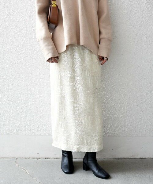 SHIPS / シップス ロング・マキシ丈スカート | SHIPS any: スパンコール ジャカード Iライン イージー スカート | 詳細11