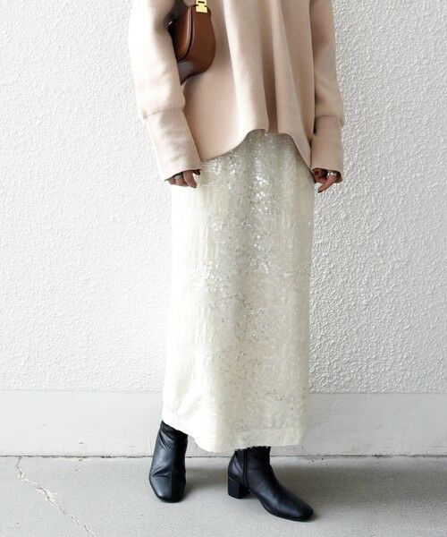 SHIPS / シップス ロング・マキシ丈スカート | SHIPS any: スパンコール ジャカード Iライン イージー スカート | 詳細12