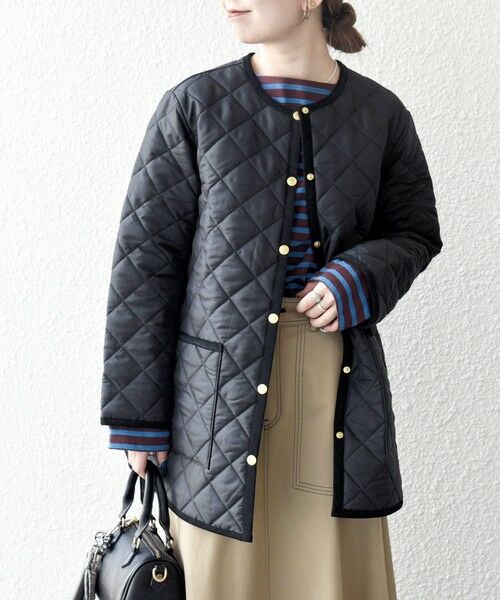 SHIPS / シップス その他アウター | Traditional Weatherwear: ARKLEY Aライン ミドル ノーカラー コート | 詳細3